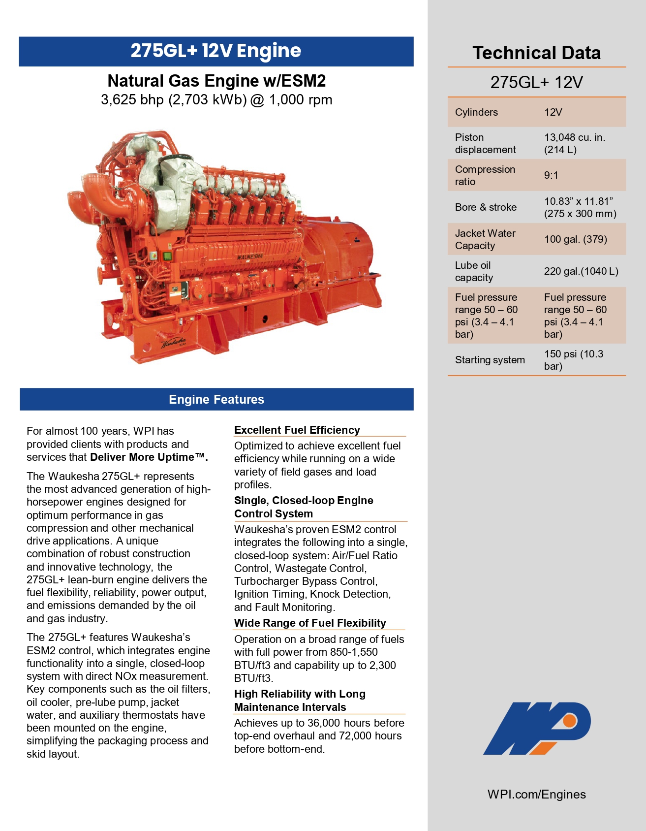 275GL 12V Engine
