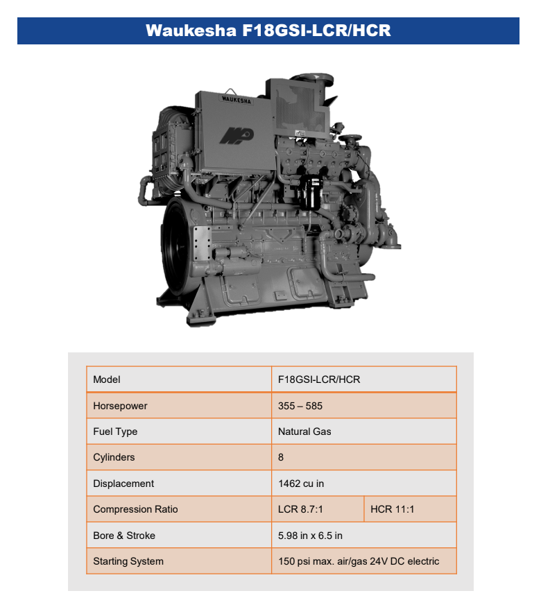 Waukesha F18GSI LCRHCR